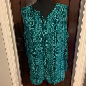 Teal Apt 9 Sleeveless Polka Dot Women's Top Size XL